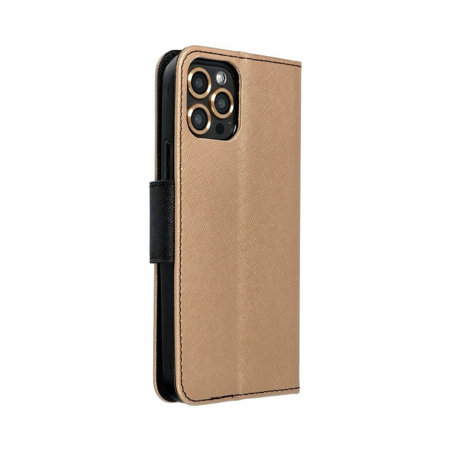 Goldenes Handycase mit Kamerafeld.