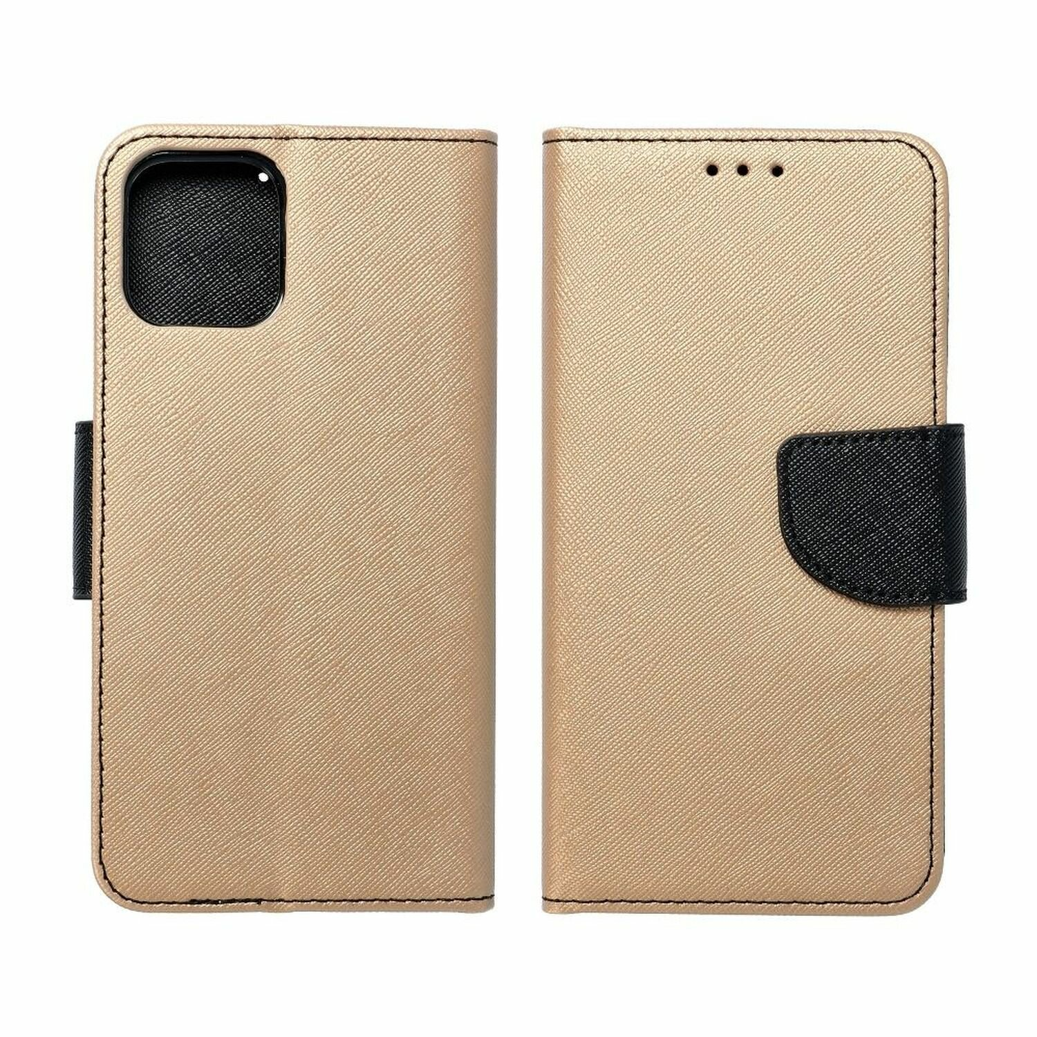 Buch Note 4G, Xiaomi, Redmi Gold-Schwarz Bookcover, COFI Tasche, Fancy 12s