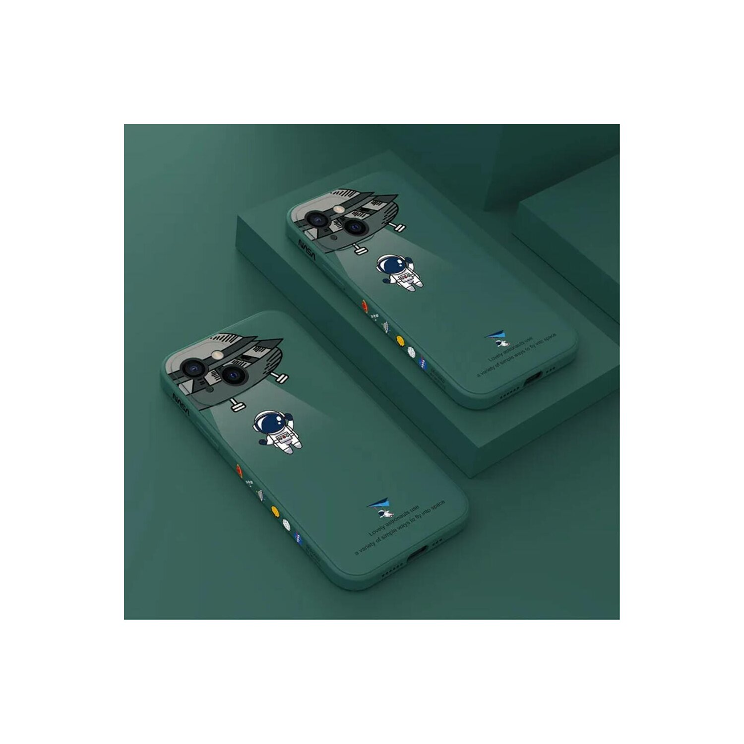 Grün Backcover, 15, COFI iPhone Hülle, Astronaut Apple, Nasa