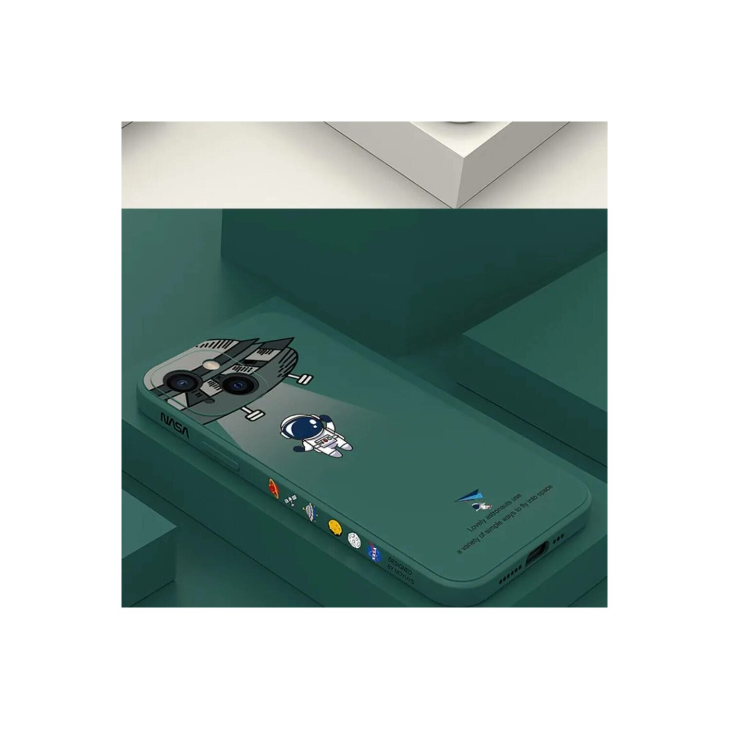 Grün Backcover, 15, COFI iPhone Hülle, Astronaut Apple, Nasa