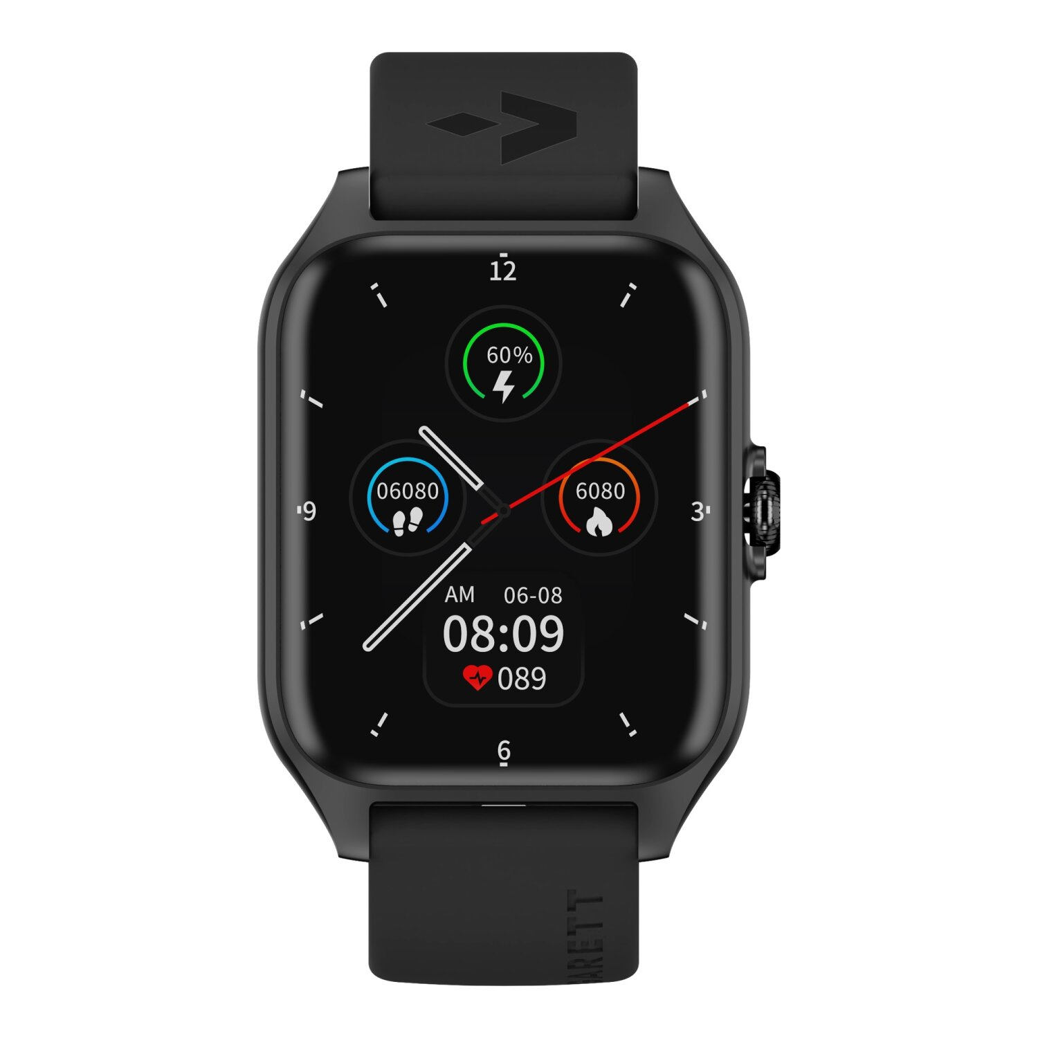 Stahl, 2 Activity GARETT Schwarz GRC Smartwatch ELECTRONICS Silikon, Matt