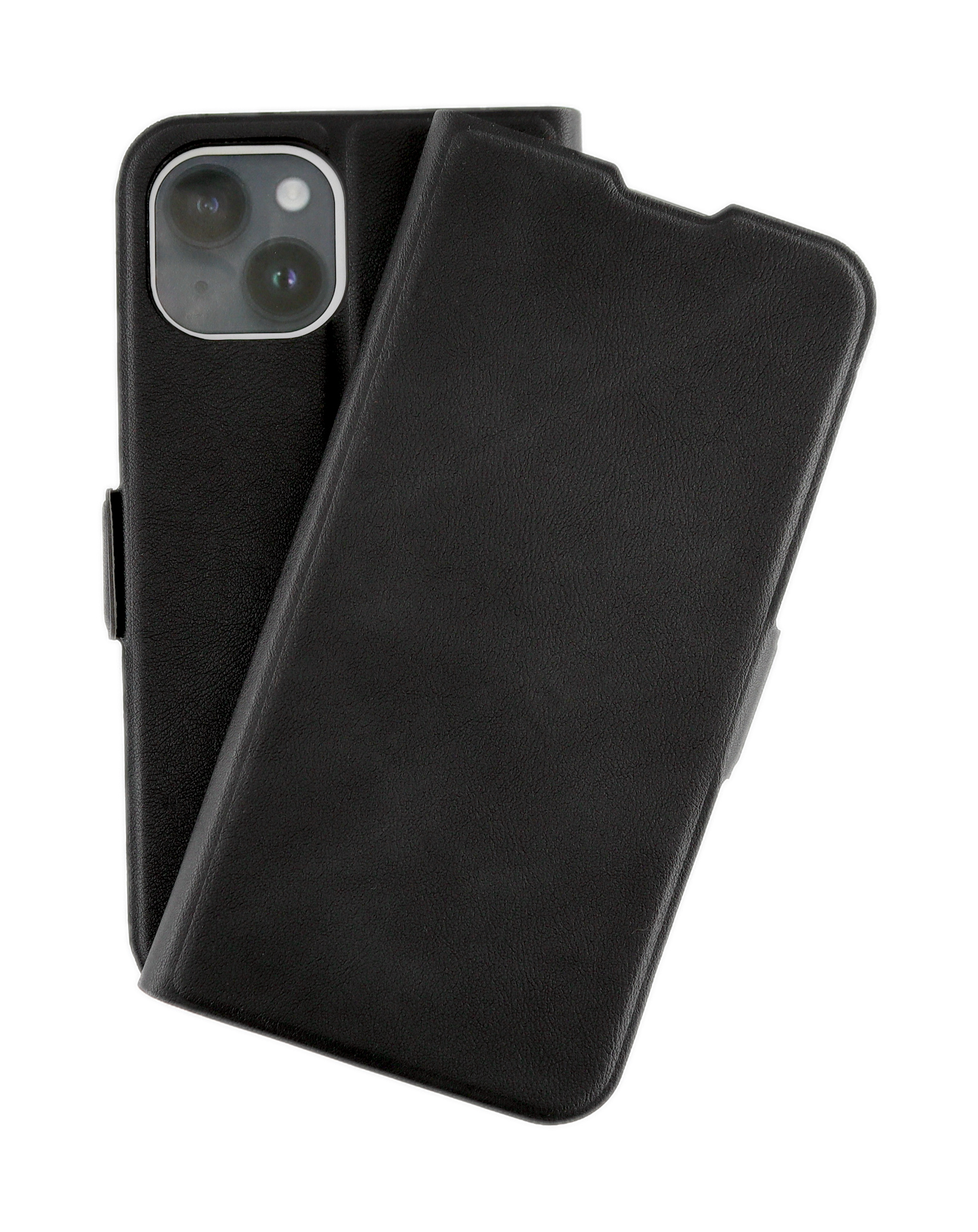 JAMCOVER Bookcase iPhone Apple, 15 Plus, Schwarz Bookcover, Smart,