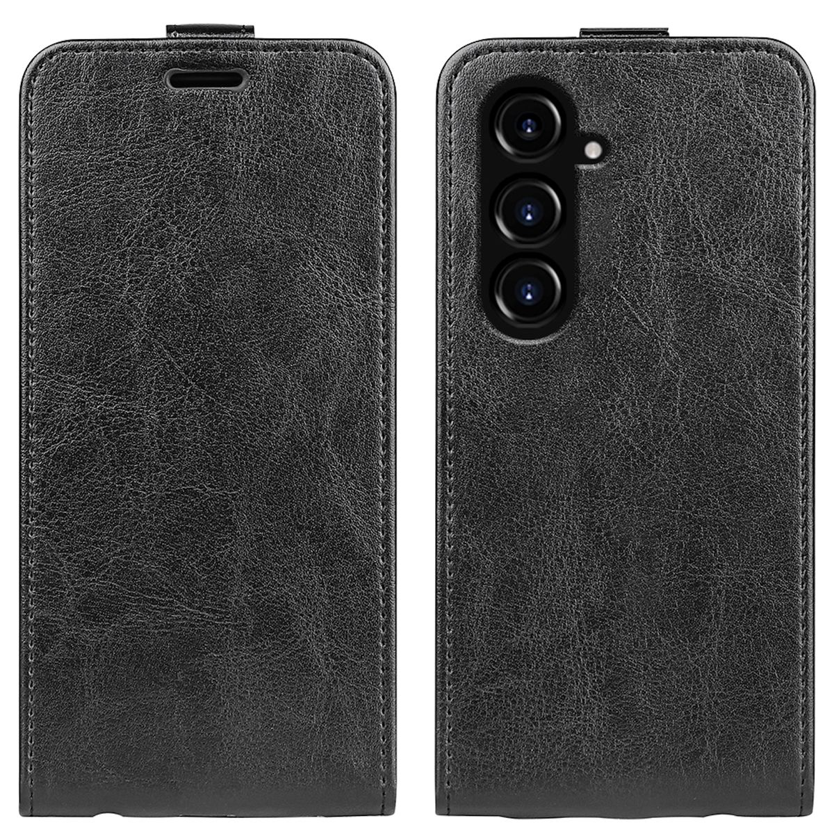 WIGENTO Flip Cover, Flip Geld mit Samsung, Tasche Schwarz S23 FE, Fach, Kreditkarten Galaxy 