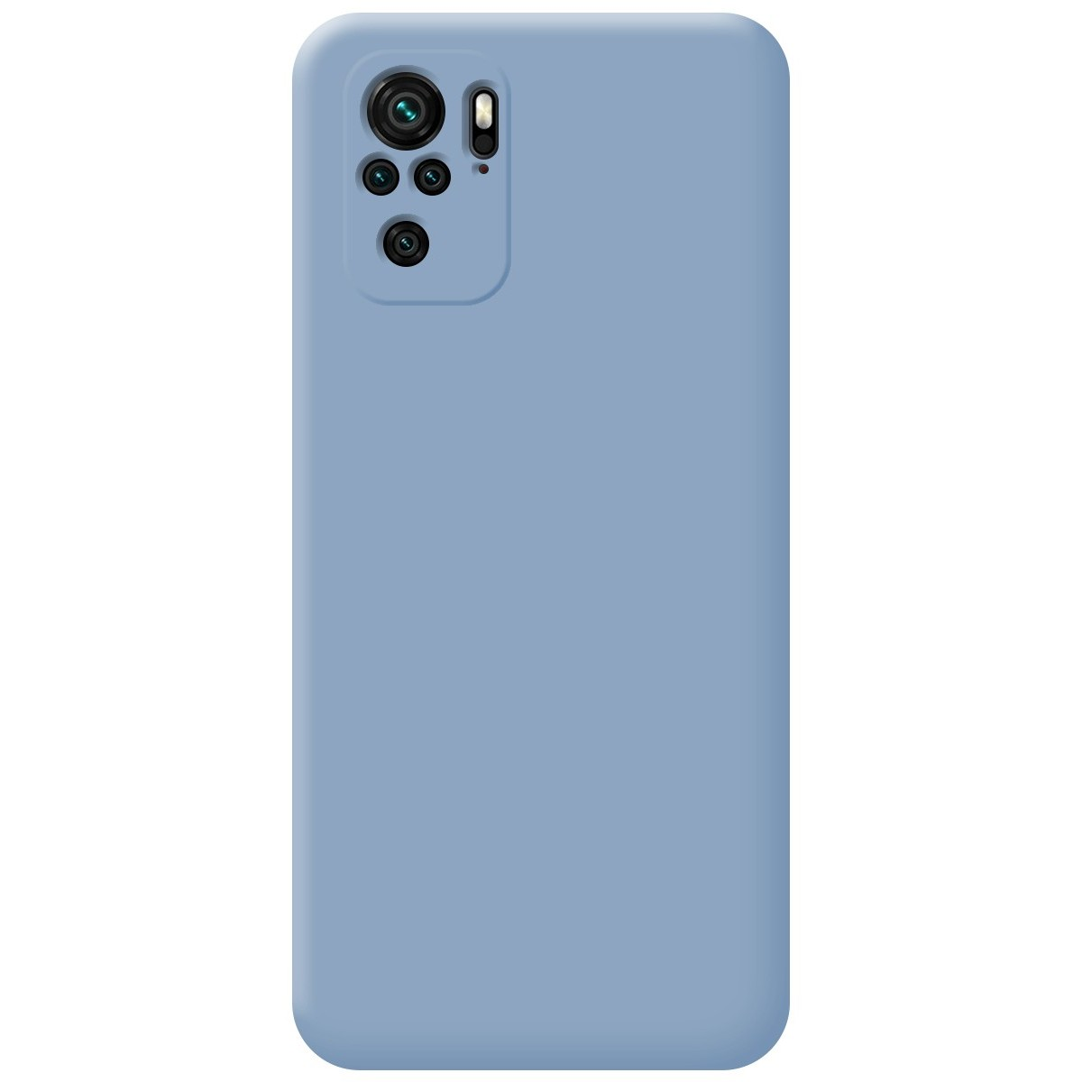 Custodia per telefono. La custodia è azzurra.