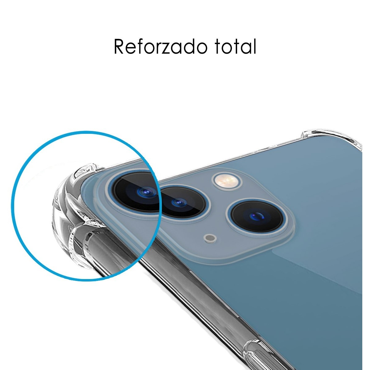 Custodia per telefono con cornice trasparente, con un telefono all'interno.