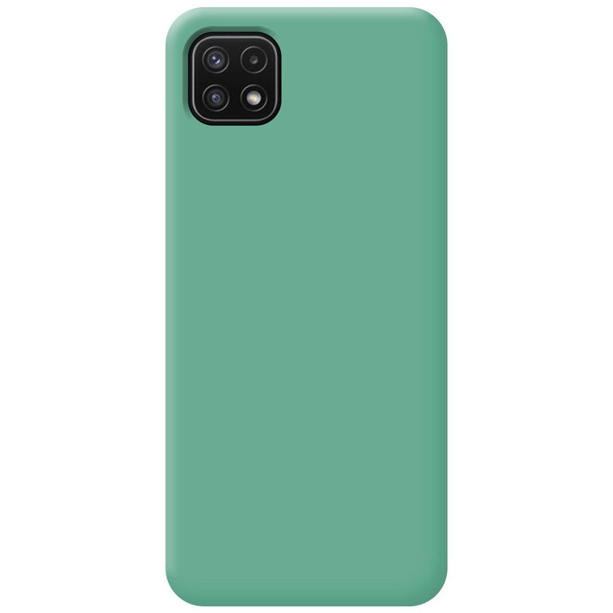 Custodia per telefono con un colore verde unito. Telefono non visualizzato.