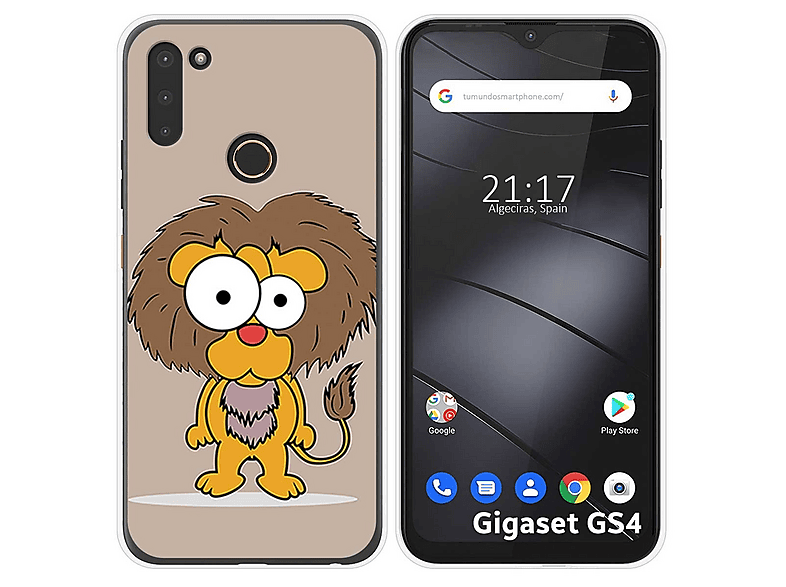 Custodia In Vera Pelle Suncase Per Gigaset GS4 – Slim-Edition – Colore Cognac Anticato – Made In Europe