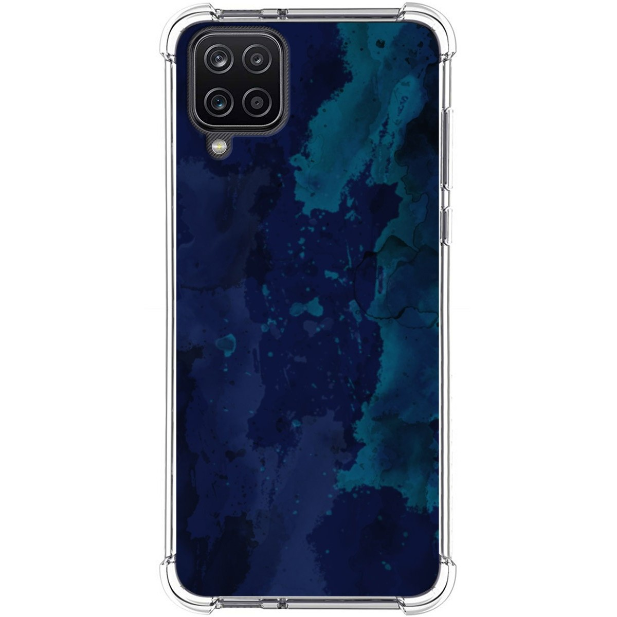 Funda de teléfono con diseño de acuarela azul oscuro.