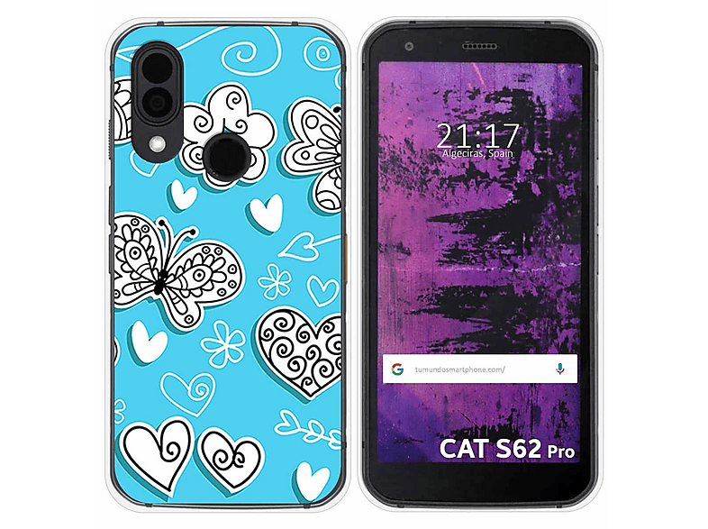 Custodia Cat S62 Pro In Gel TPU Con Stampa Legno 04 - Disegno Originale, Protettiva E Personalizzata - 2