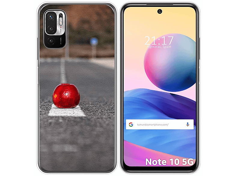 Tumundosmartphone Custodia Antiurto Per Xiaomi Redmi Note 10 5G / Poco M3 Pro 5G: Silicone TPU Trasparente Con Angoli Rinforzati