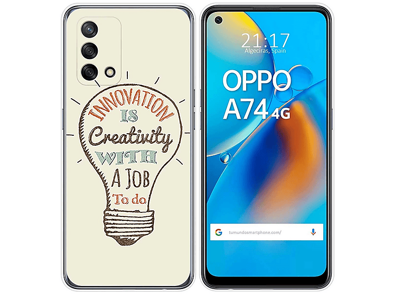 WEIOU Fibra di Carbonio Cover per Oppo A74 5G | A54 5G Case, Custodia