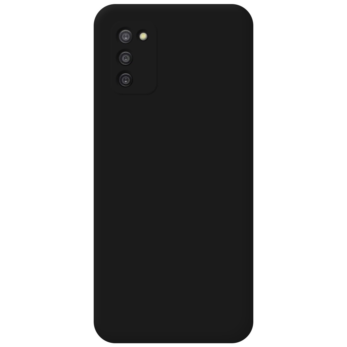 Retro del telefono nero con tre fotocamere.