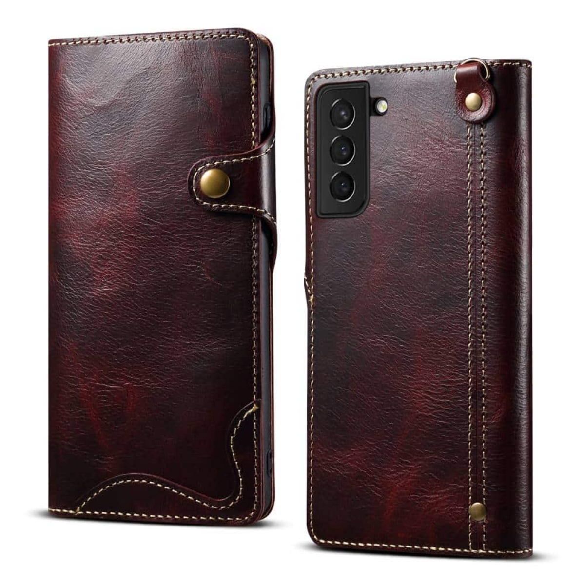 CASEONLINE Samsung, S23 Galaxy Leder, Ochsenblut Bookcover, FE,