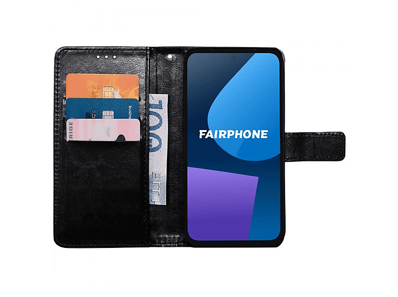 Fairphone, CASEONLINE 3-karten, Schwarz 5, Bookcover,