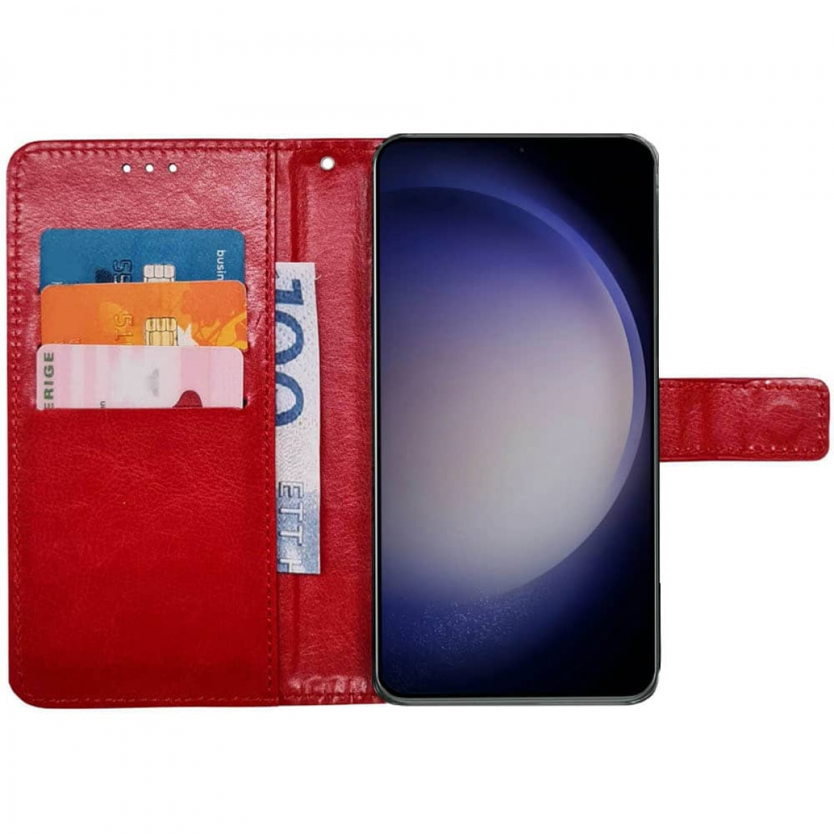 Rot Galaxy S23 FE, Samsung, CASEONLINE 3-karten, Bookcover,