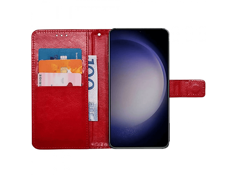 CASEONLINE 3-karten, Bookcover, Samsung, Galaxy S23 FE, Rot