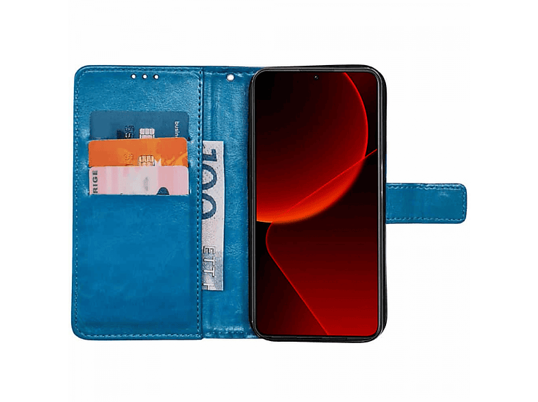CASEONLINE 3-karten, 13T, Bookcover, Hellblau Xiaomi