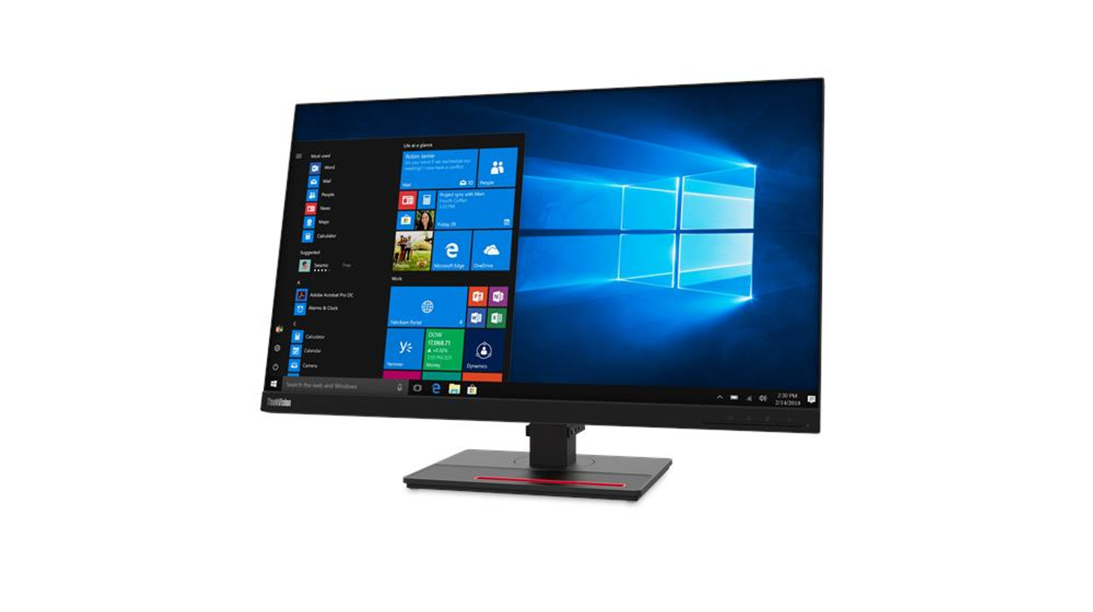 A computer monitor on a white background displaying the Windows interface.