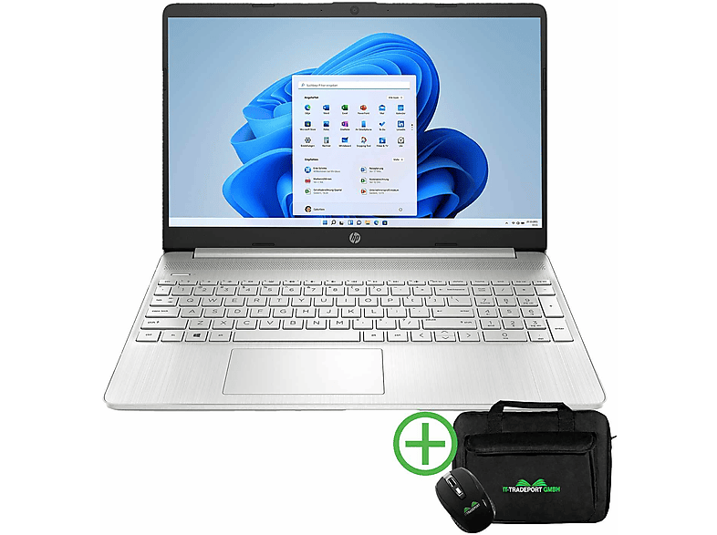 Silber Xe RAM, Iris i5 15,6 Intel® Core™ fertig GB eingerichtet, SSD, Prozessor, Graphics Notebook Zoll 250 Display, mit Intel HP GB 32 15s, G7,