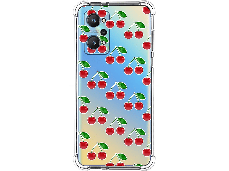 Tumundosmartphone Personalizza la tua custodia sospesa trasparente per Realme GT Neo 2 5G con cordino rosa fucsia disegno personalizzato