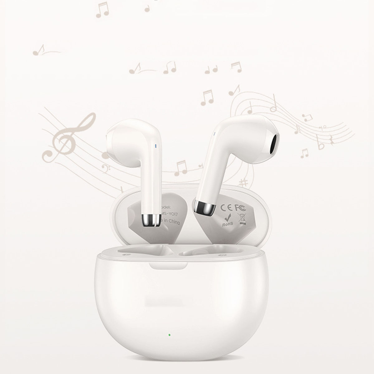 Bluetooth BRIGHTAKE - True 5.3 Langzeitbatterie, Headset Rauschunterdrückung, Wireless Wasserfest, weiß Bluetooth-Kopfhörer In-ear