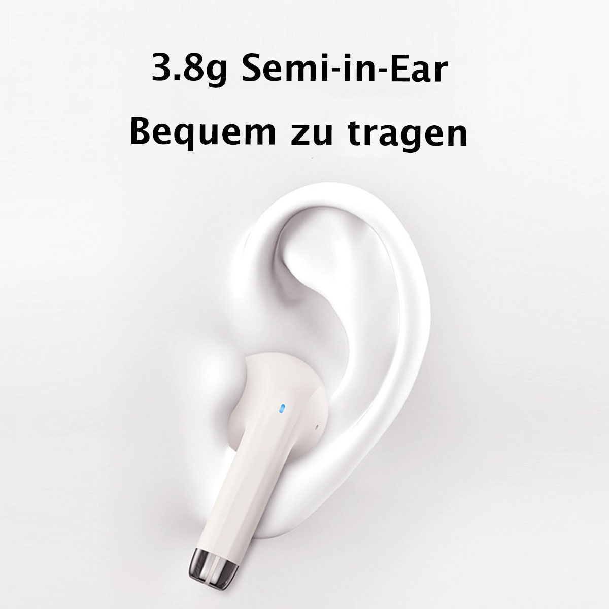 BRIGHTAKE True In-ear - Wireless Bluetooth-Kopfhörer Rauschunterdrückung, Wasserfest, Blau Langzeitbatterie, 5.3 Headset Bluetooth