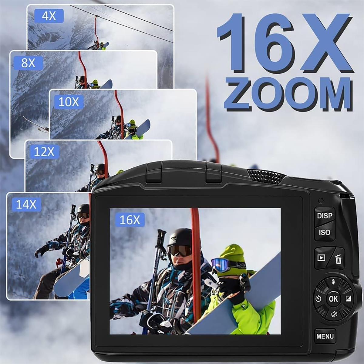 FPS 4K Video-Digitalkamera 48 Kompaktkamera 60 LIFE 2 × MP PRO Einheiten FINE Schwarz Foto-/hochauflösende