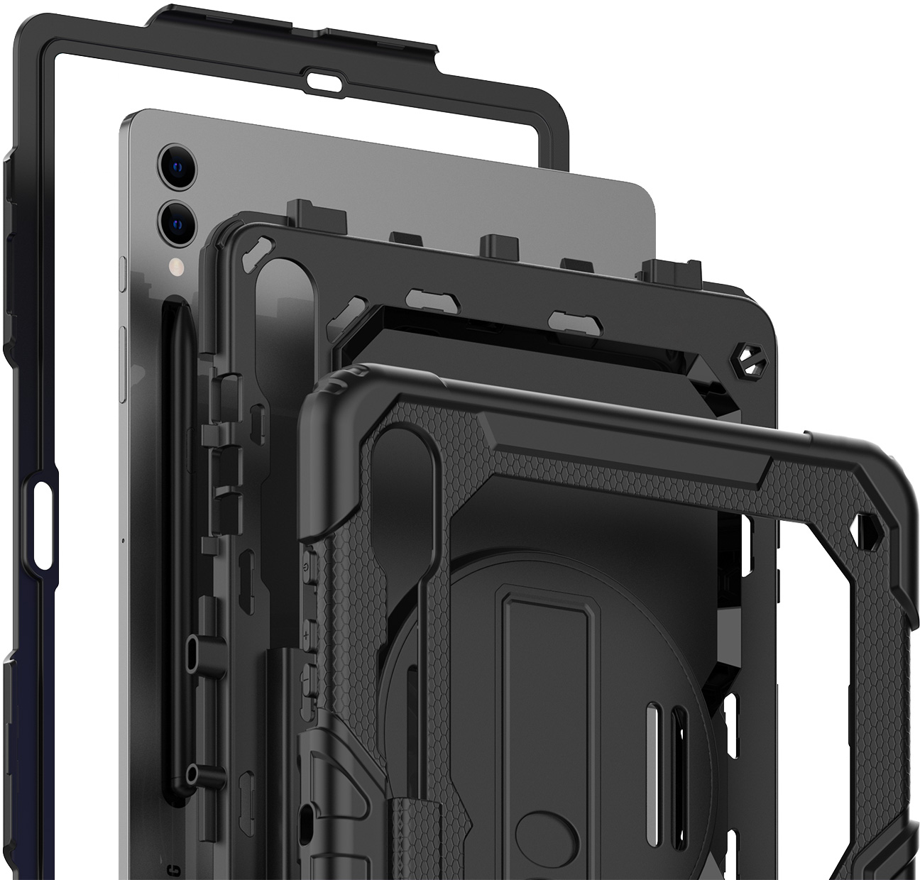 CAZY Stoßfest Hülle Kompatibel Backcover Tab mit Samsung Tablethülle Kunststof, Schwarz für Galaxy TPU