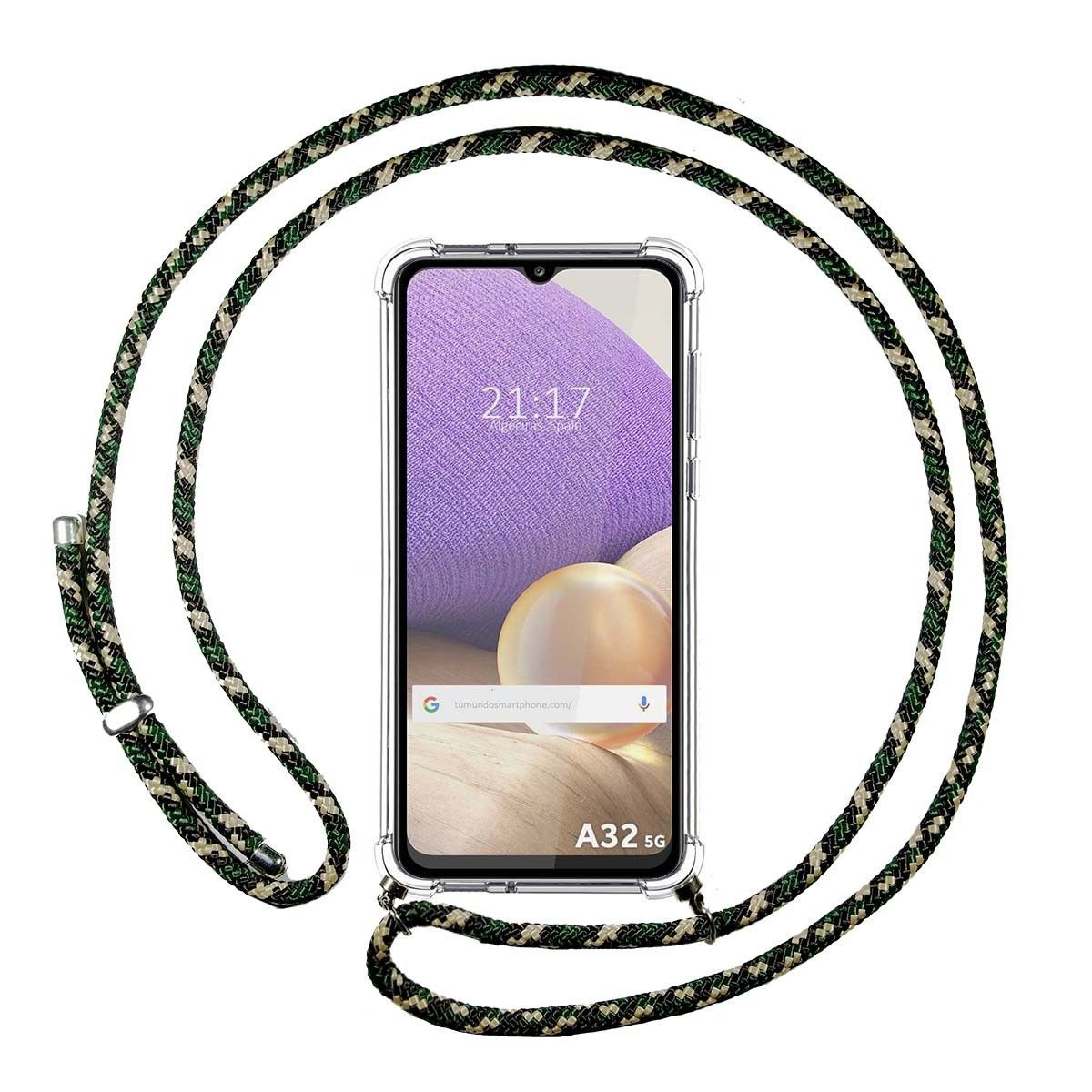 Custodia per telefono con un telefono e un cinturino.