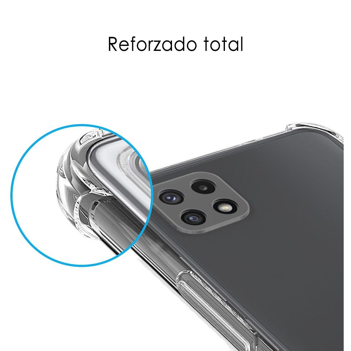 Custodia per telefono che mostra la protezione della fotocamera.