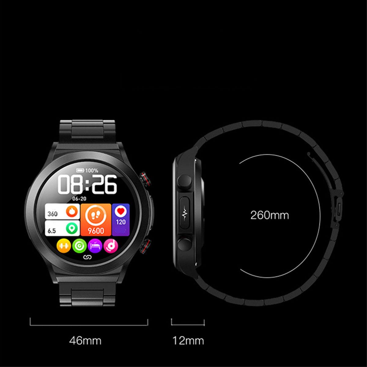 mit Smart-Funktionen Braun Smartwatch und BRIGHTAKE Gesundheitsüberwachung Kieselerde,leder, Smartwatch