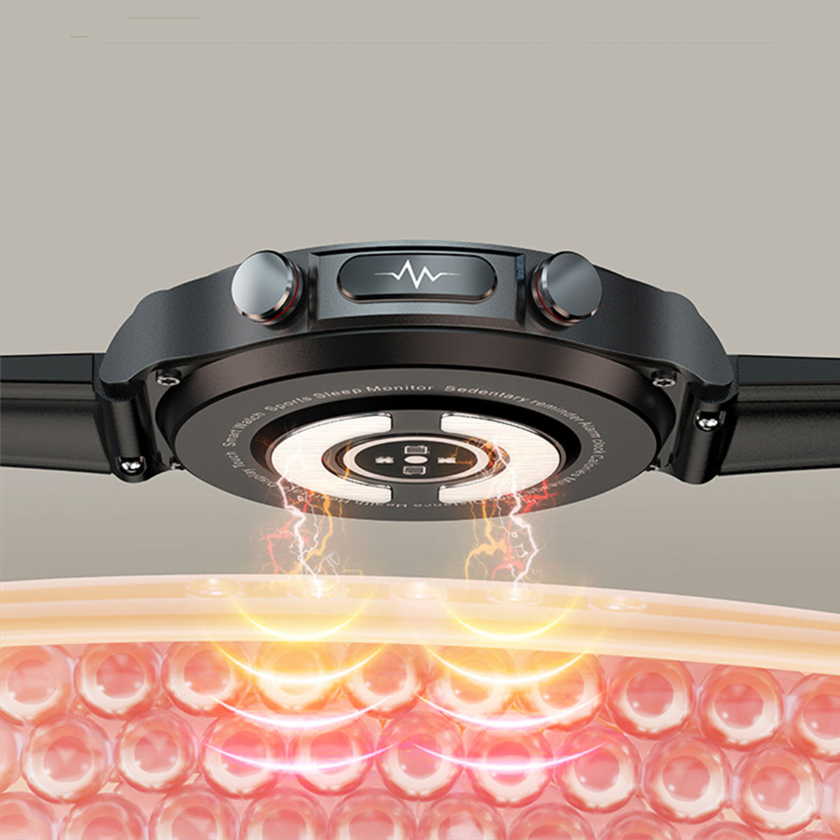 BRIGHTAKE Intelligente Smartwatch mit Smartwatch & Schwarz mehr Kieselerde, EKG, Blutdruck
