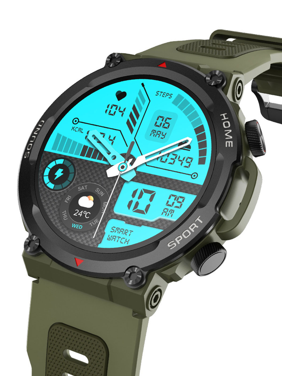 Watch Smartwatch Bluetooth & Talking Erinnerungen BRIGHTAKE grün Multisport Blutdruck, Herzfrequenz, Kieselerde, - Smart Smart