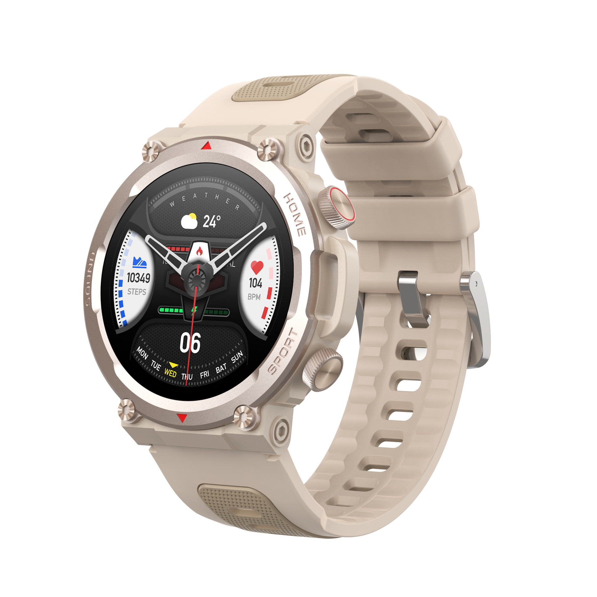 Smartwatch Smart Herzfrequenz, Watch Smart BRIGHTAKE Erinnerungen Talking Multisport weiß Kieselerde, - Blutdruck, & Bluetooth