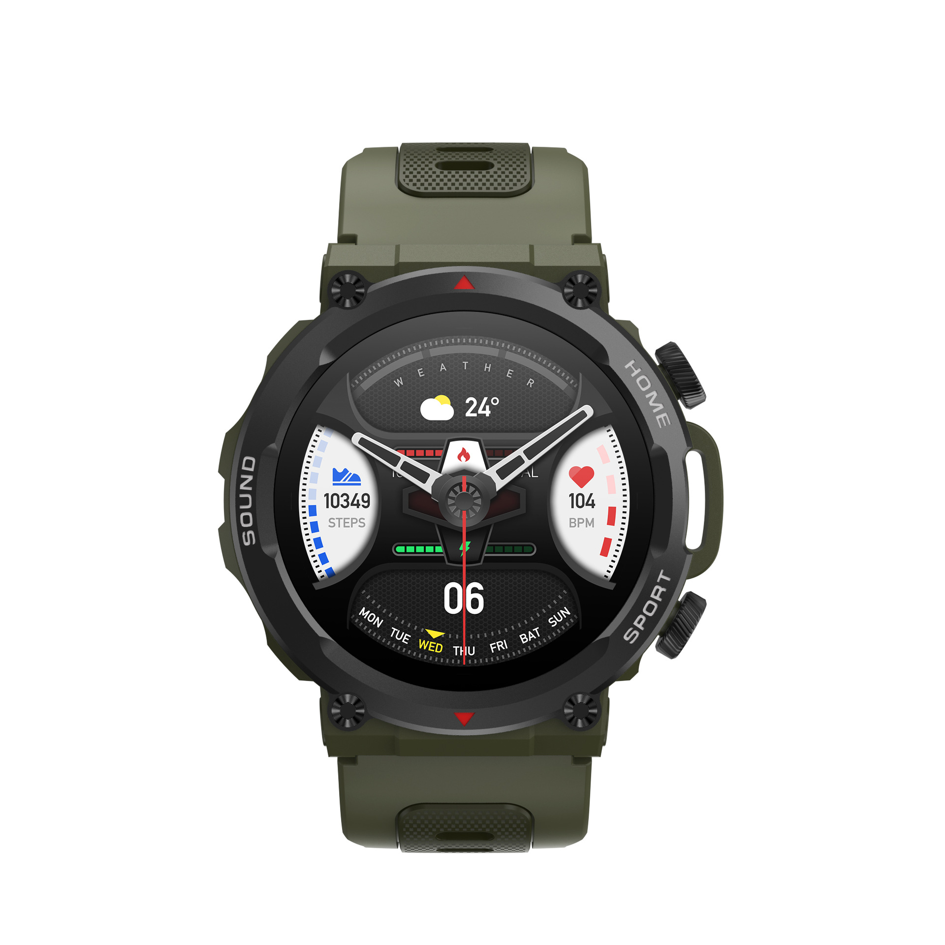 BRIGHTAKE Smart Bluetooth Smart - grün Watch Talking Herzfrequenz, Smartwatch Kieselerde, Multisport Erinnerungen Blutdruck, 
