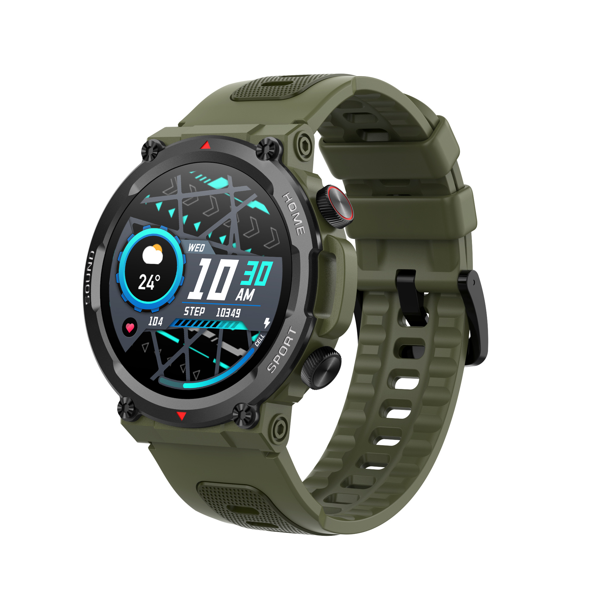 BRIGHTAKE Smart Bluetooth Talking Watch Kieselerde, Erinnerungen & grün - Smart Smartwatch Multisport Blutdruck, Herzfrequenz