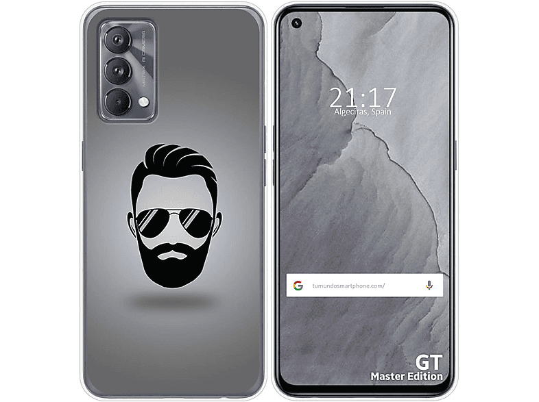 CariBreadura Funda De Silicona Suave Para Realme GT Master Edition – Patrón De Pareja, Negra, Carcasa Protectora Ligera Y Resistente