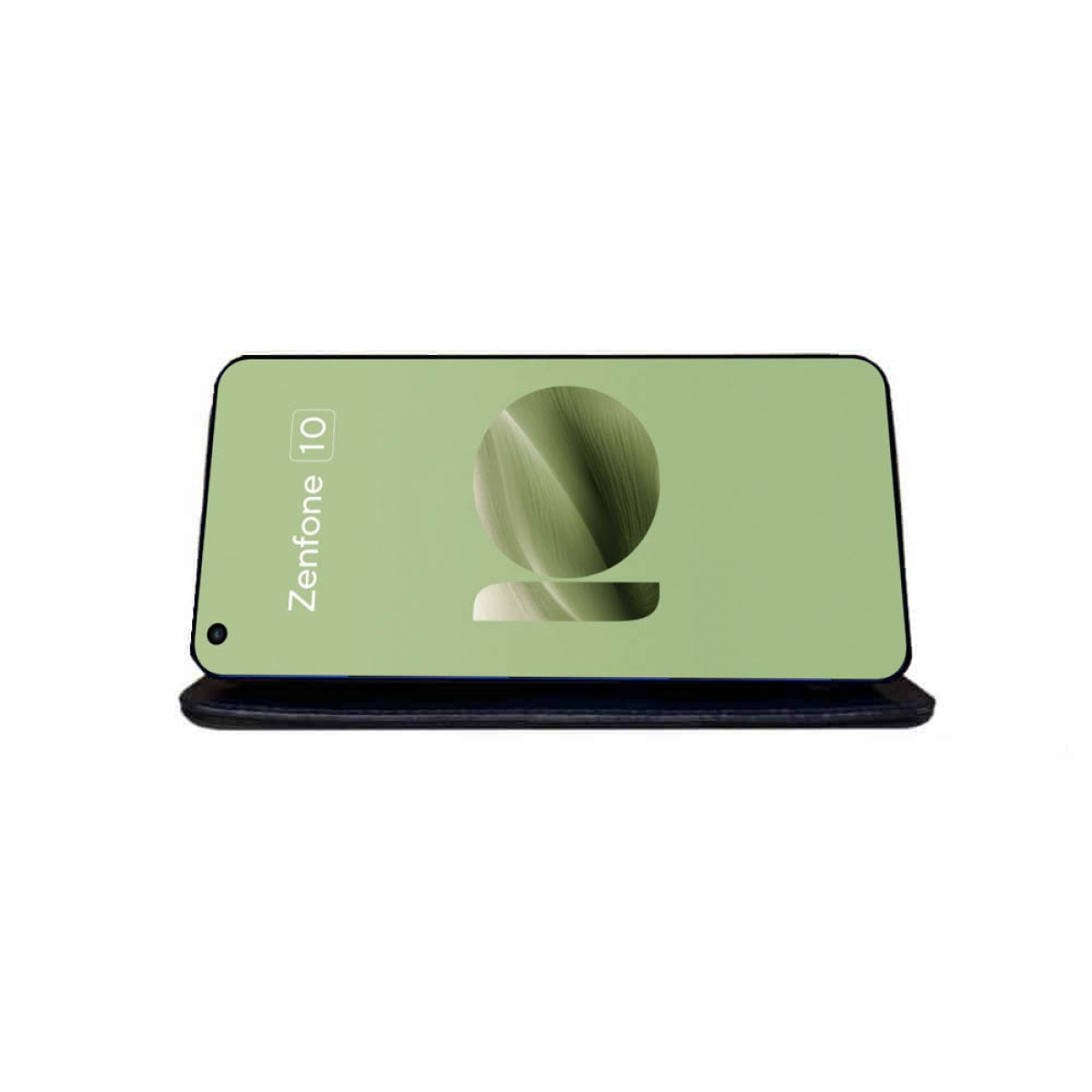 Ein Tablet, grüner Bildschirm mit Kreisdesign, auf einem schwarzen Gehäuse.