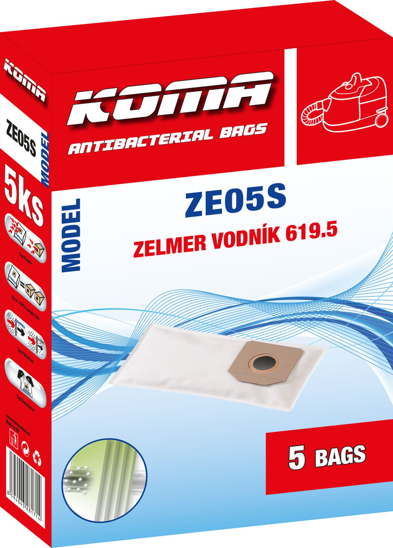 KOMA ZE05S Set Staubsaugerbeutel 25