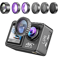 MediaMarkt LIPA AT-S81ER 4K Action Cam, 5 lensfilters Action cam aanbieding