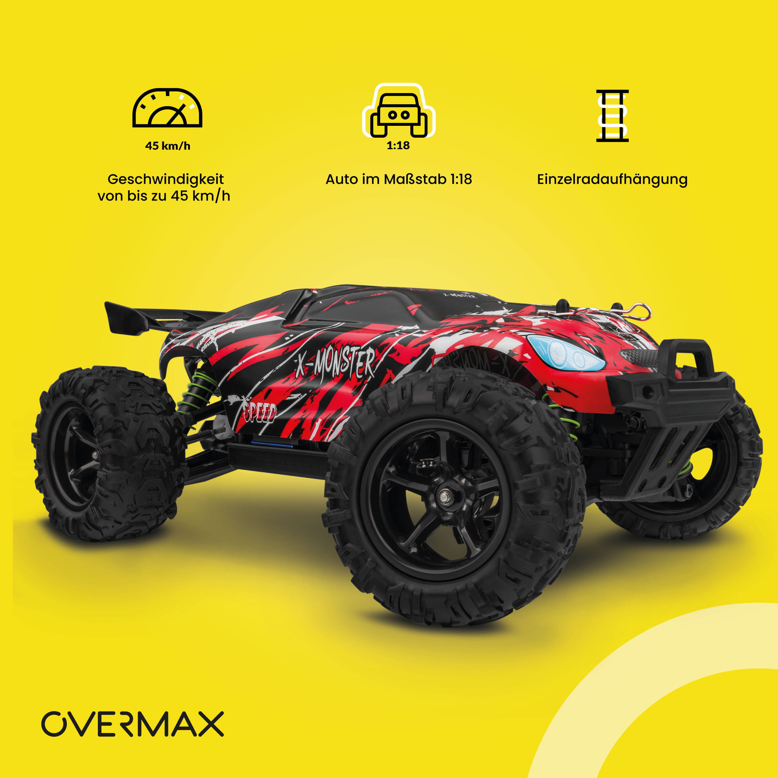 OVERMAX Monster 3.5 Rot / Auto, Grün RC