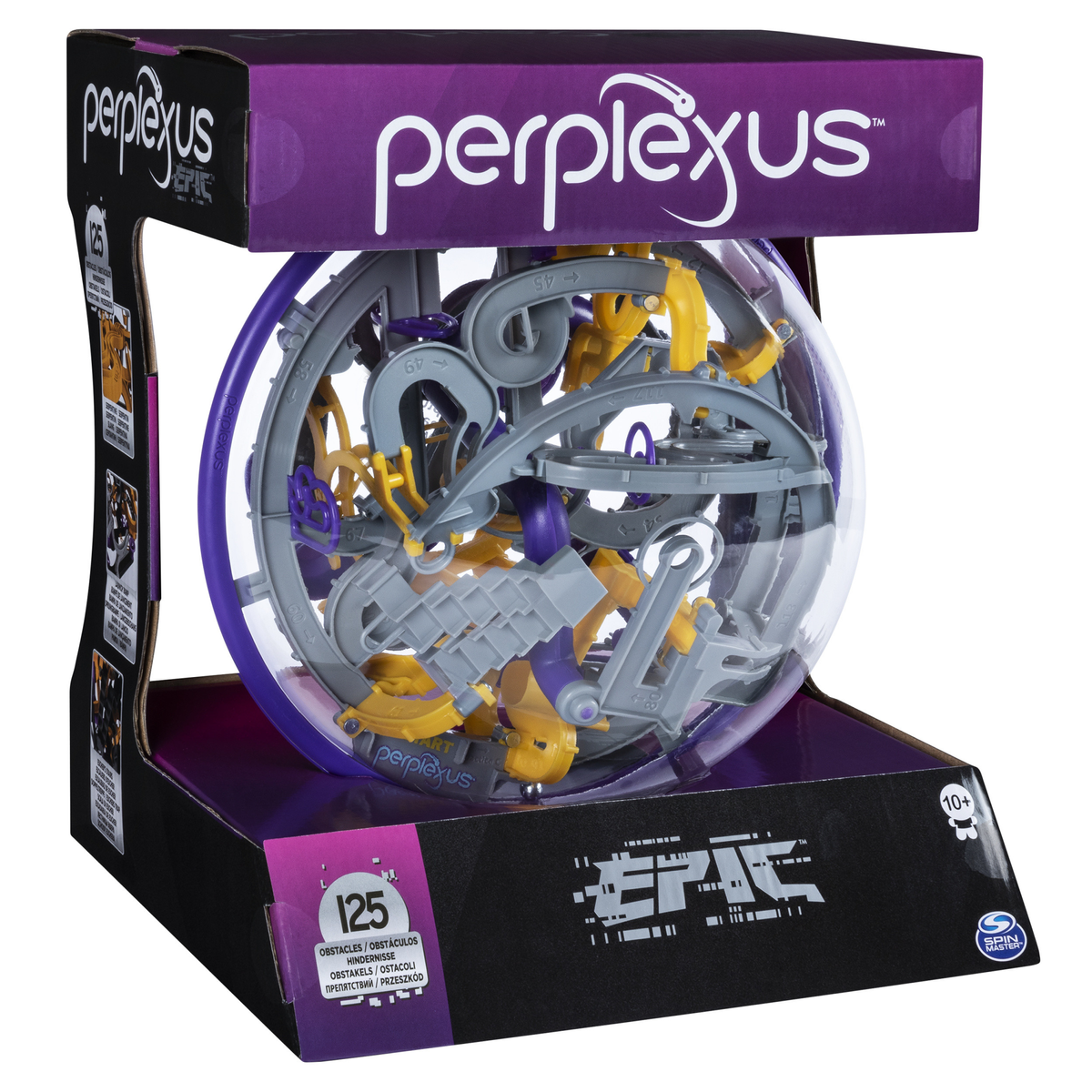 Gioco di puzzle Perplexus Epic. Una sfera trasparente con un labirinto all'interno.