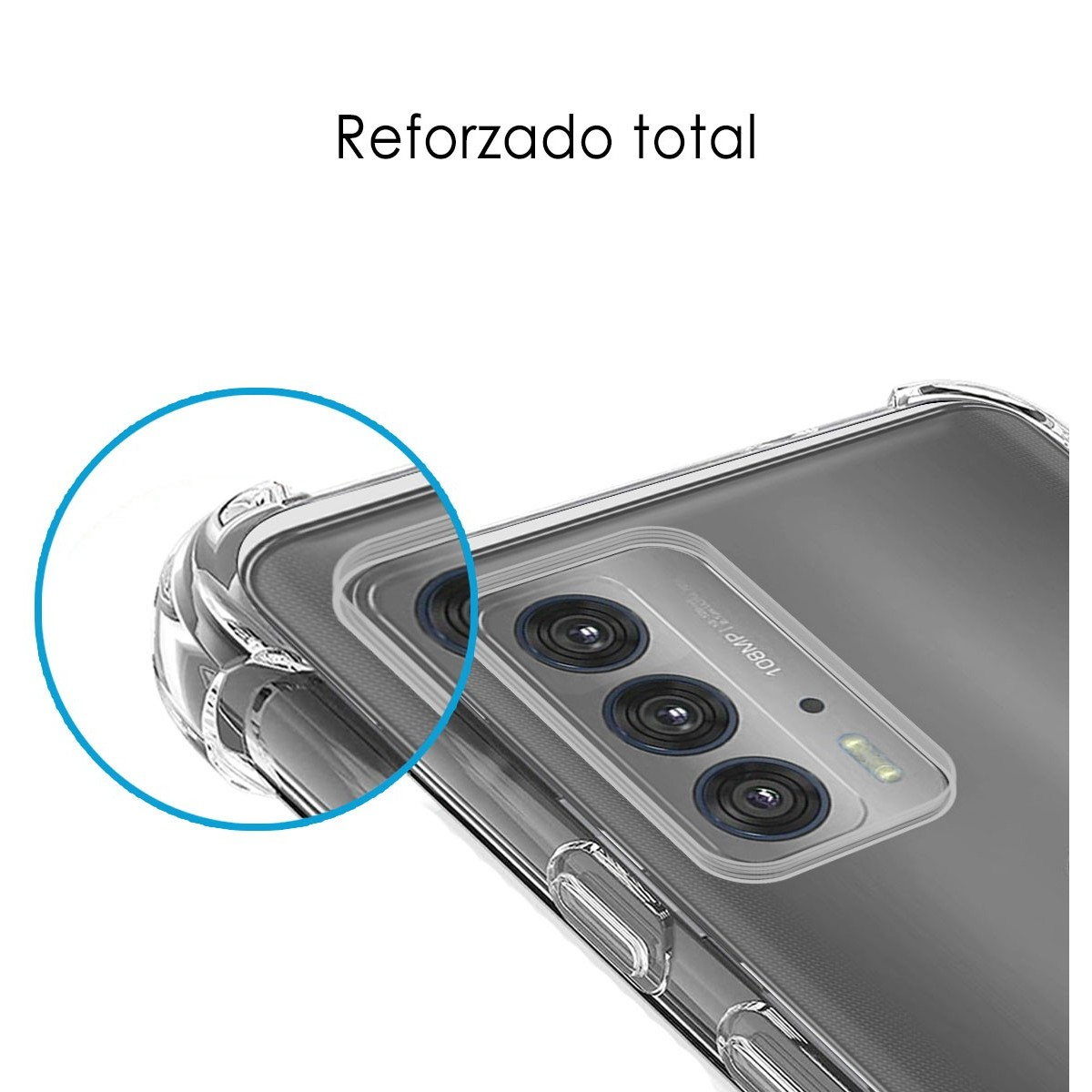 Funda de teléfono con vista de cerca del módulo de la cámara.