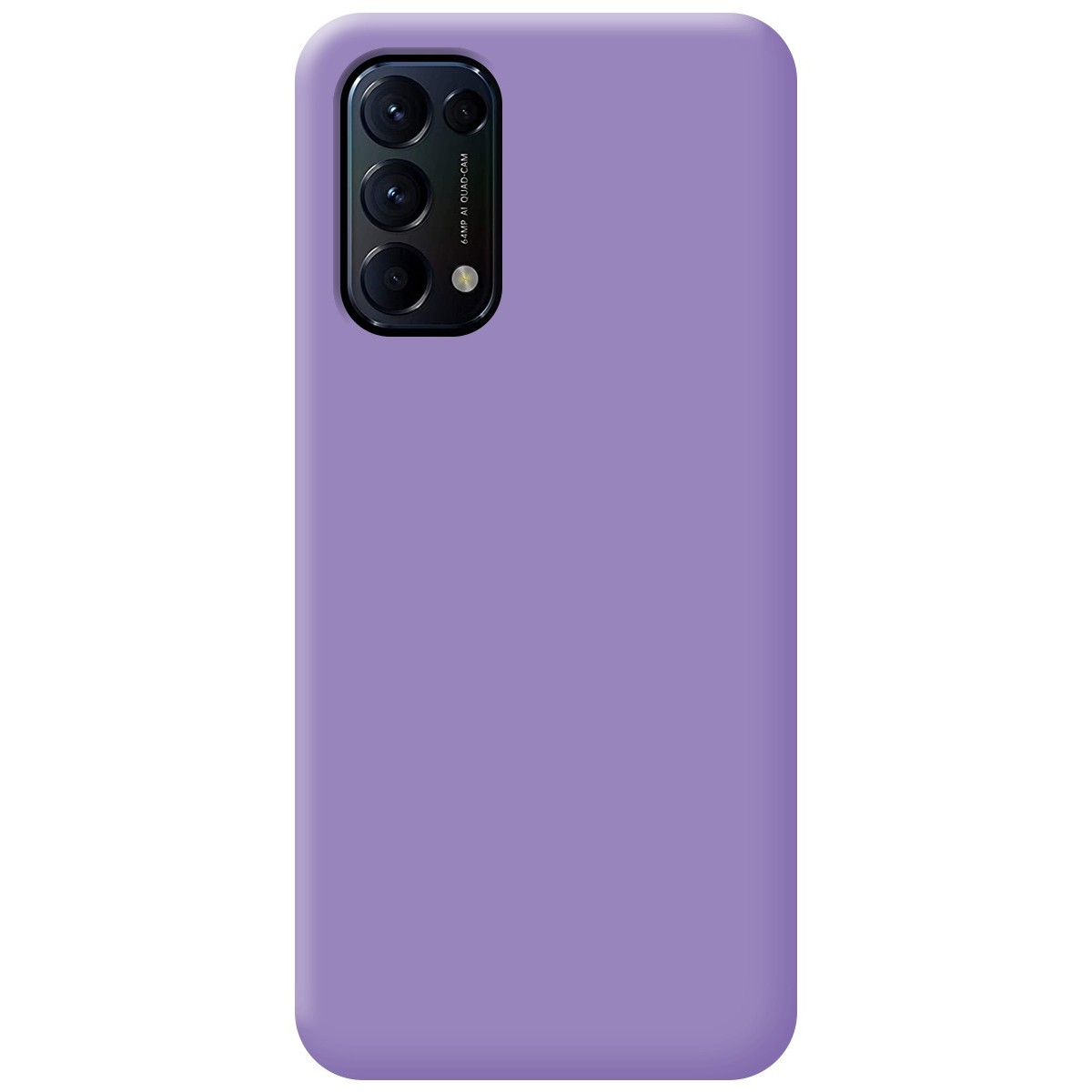 Una funda de teléfono lila claro sólida con cámara en la esquina superior izquierda.