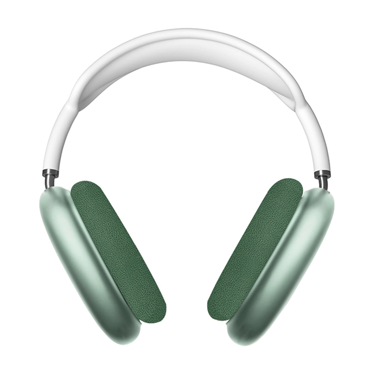Auriculares Apple AirPods Max blancos y verdes. Los auriculares son verdes, la diadema es blanca.