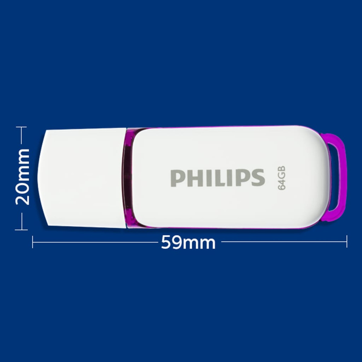 Purple®, USB-Stick 64 MB/s, 64GB (Weiß, Edition Magic weiss PHILIPS 25 GB) Snow