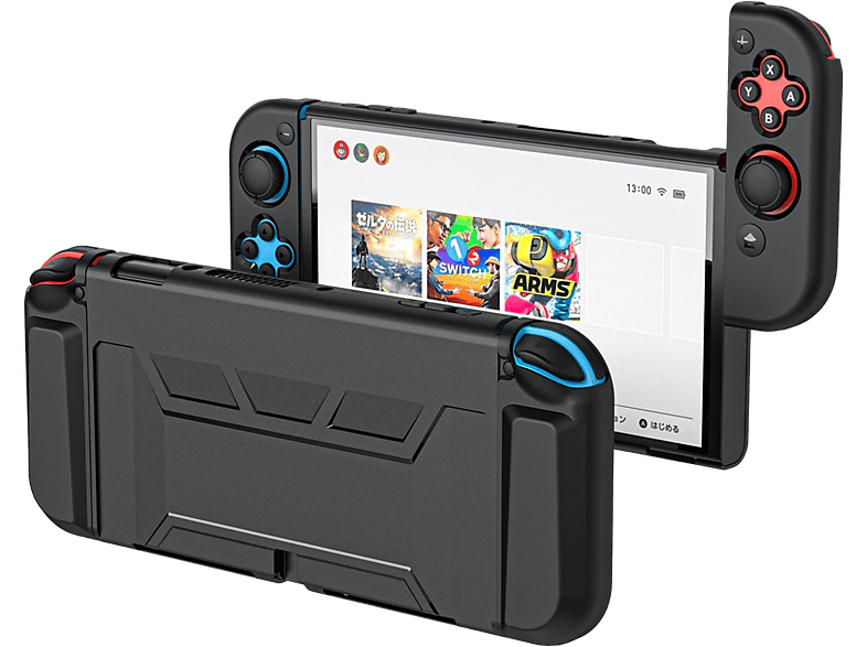 TADOW Geteilte Gamepad-Shell, Voller Schutz, für schwarz Switch Konsolenzubehör, Schutzhülle OLED