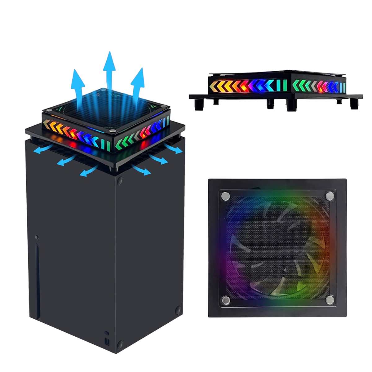 5-Controller, X/S Konsolenzubehör, Serie RESPIEL Xbox schwarz Dock,RGB, LED-Lichtleiste,für PlayStation Kühlung XBOX-Konsole