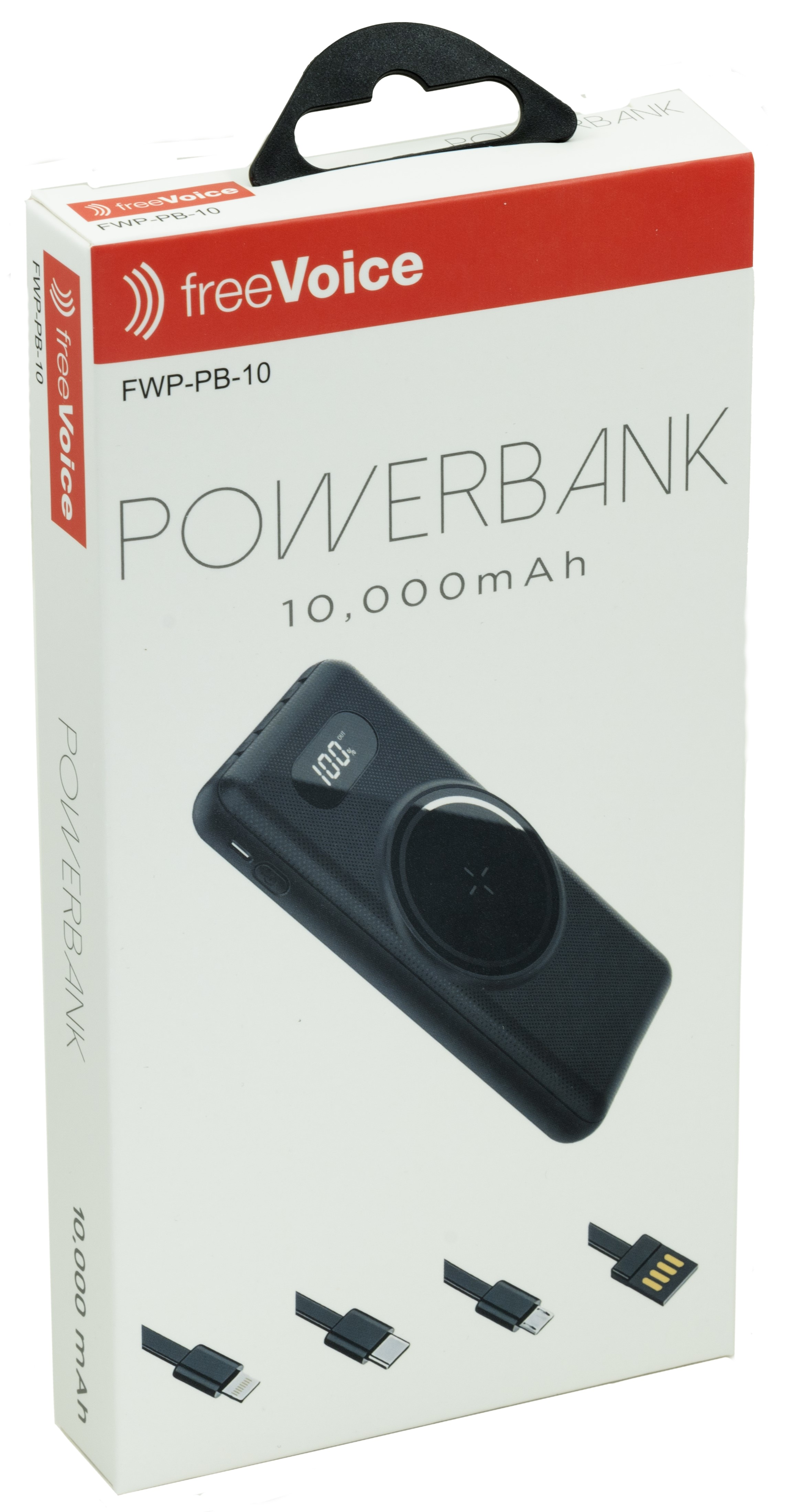 Powerbank Schwarz FREEVOICE Compact mAh 10000