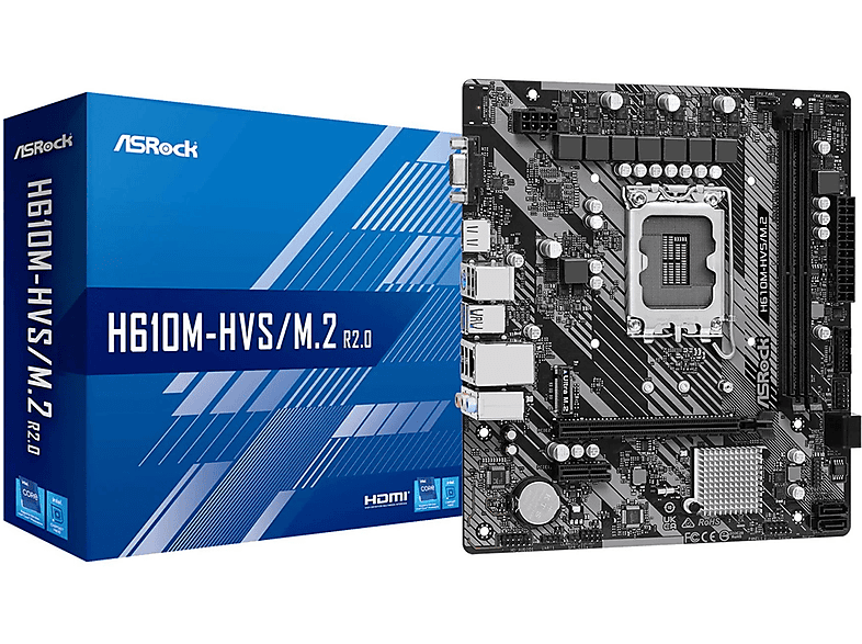 ASROCK H610M-HVS/M.2 R2.0 Mainboard Schwarz
